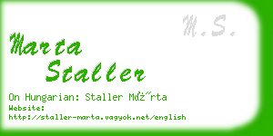 marta staller business card